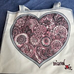 Brighton Heart Design Tote Bag - Pink and Cream